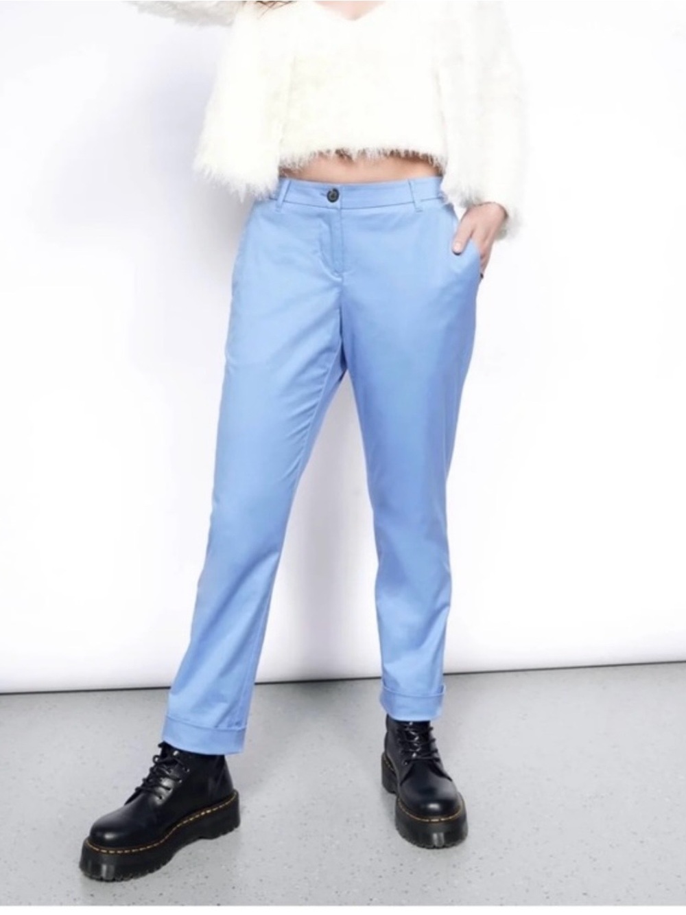 Wildfang Straight Leg Chino Pants in Periwinkle size 6 New in bag